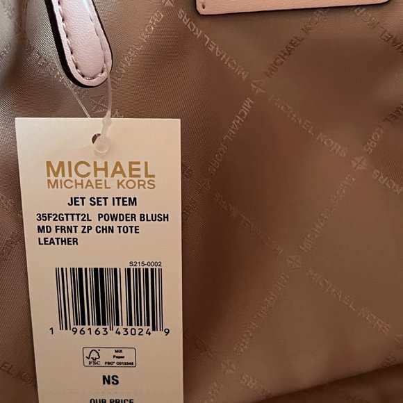 Michael Kors Jet Set Item Medium Front Pocket Shoulder Chain Tote Bag Pink - Picture 10 of 11